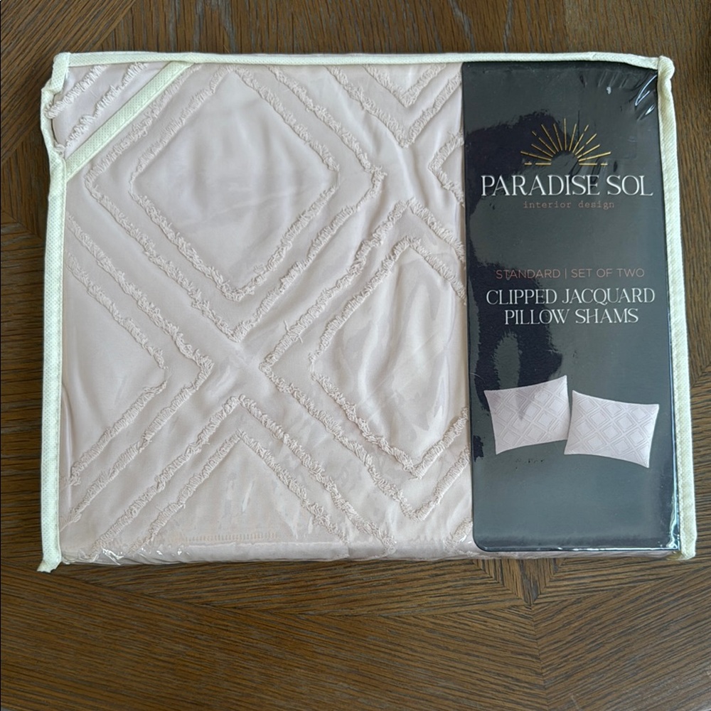Blush Pink Geometric Pillow Shams